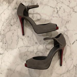 Bebe Jane Peep Toe Ankle Strap Heels